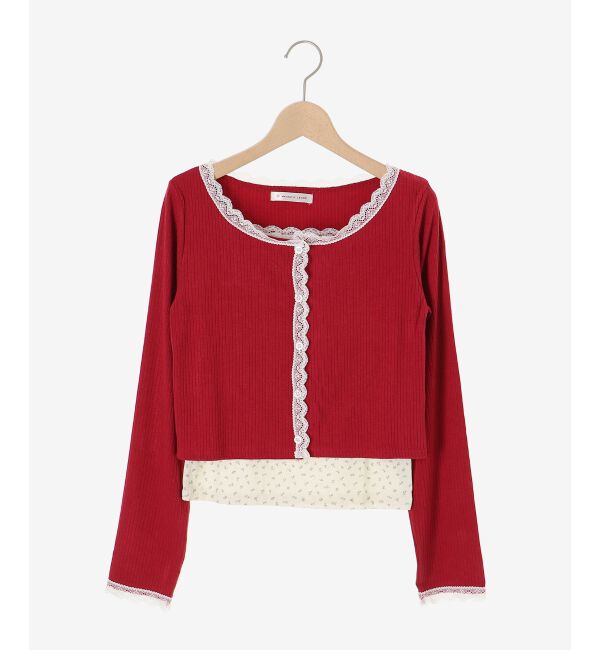  「レース使いキャミカーデセット」|カーディガン|