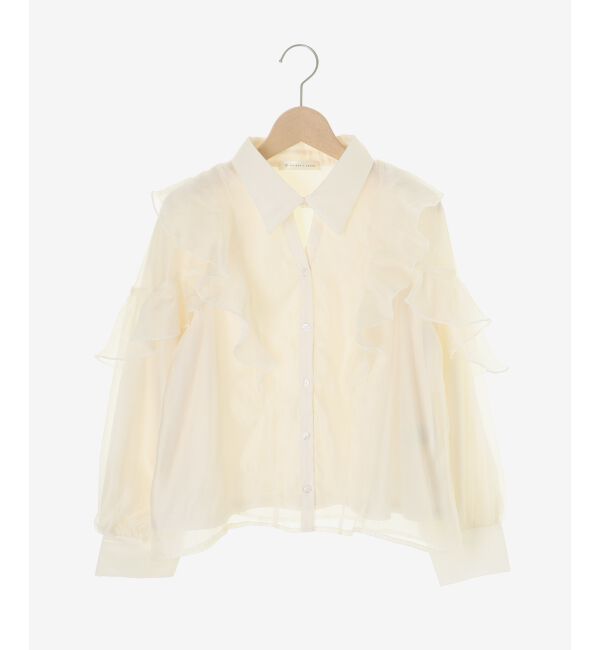  「襟付きエアリーフリルブラウス」|シャツ・ブラウス|