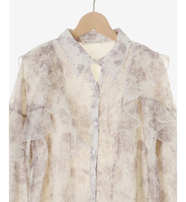  「襟付きエアリーフリルブラウス」|シャツ・ブラウス|