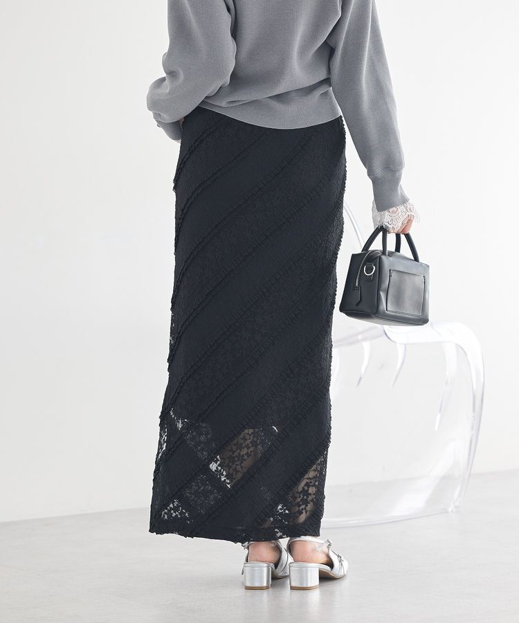 earth music&ecology「総レースナロースカート」|スカート|