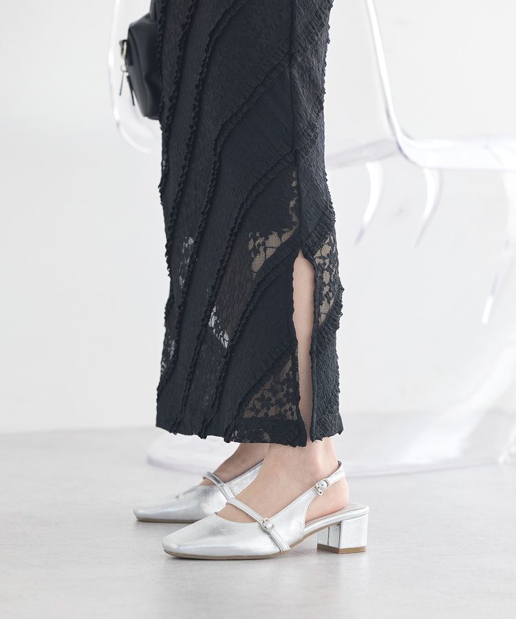 earth music&ecology「総レースナロースカート」|スカート|