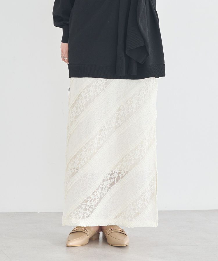 earth music&ecology「総レースナロースカート」|スカート|