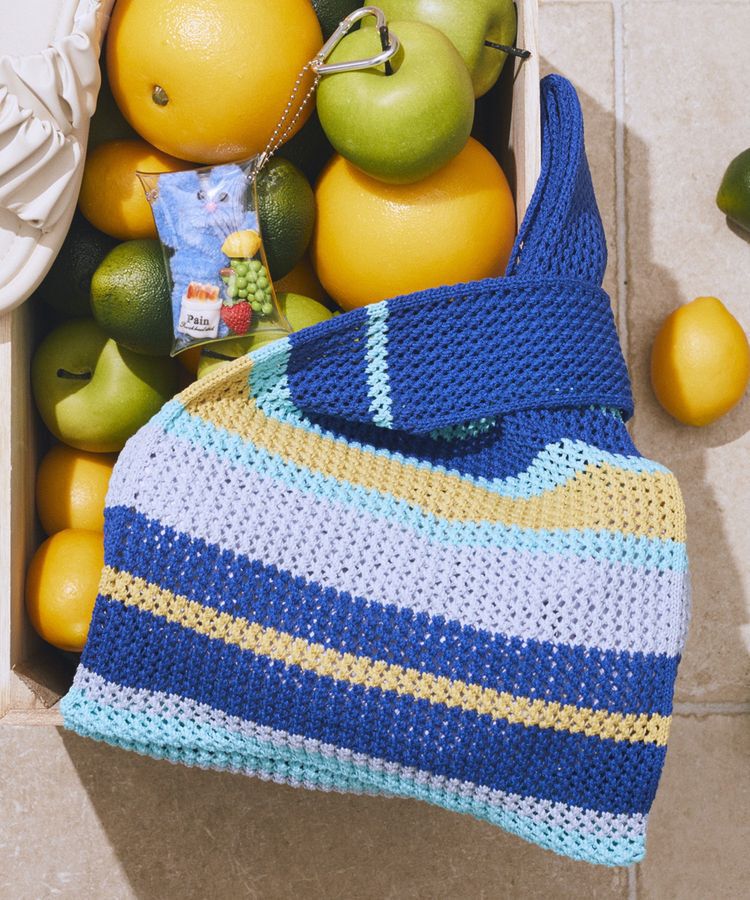 earth music&ecology「マルチボーダーニットバッグ」|その他|Blue