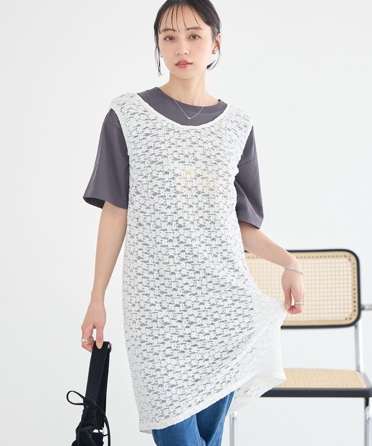 earth music&ecology「レースギャザーワンピース」|ワンピース|