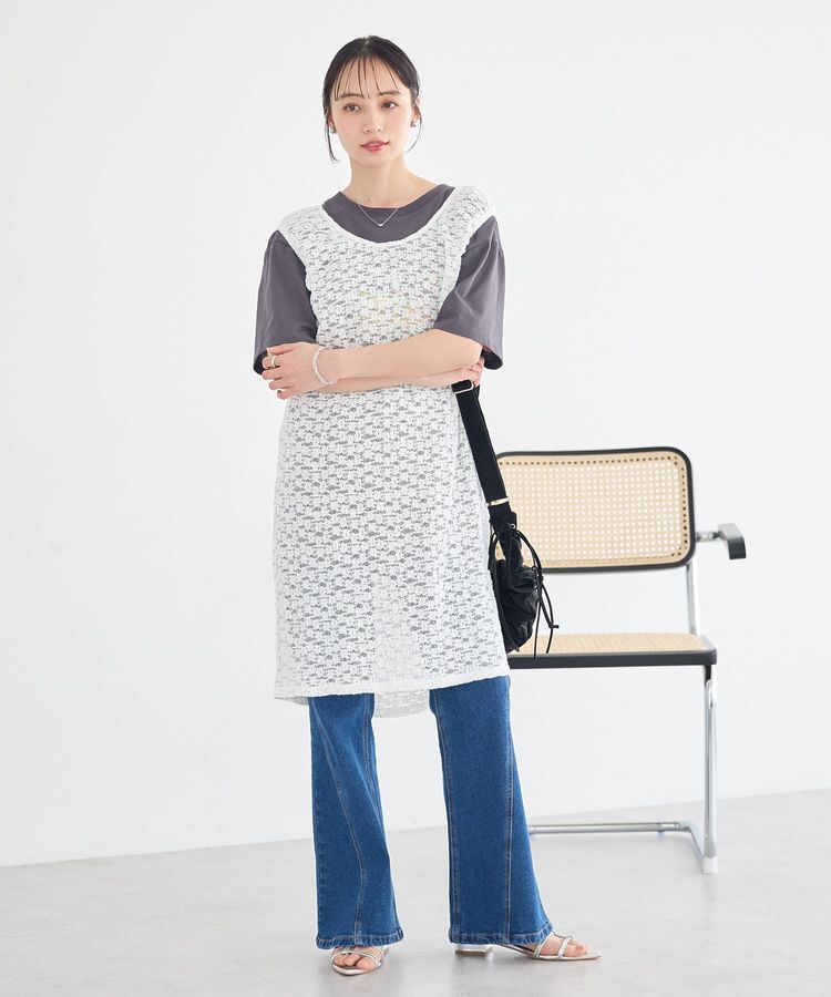 earth music&ecology「レースギャザーワンピース」|ワンピース|