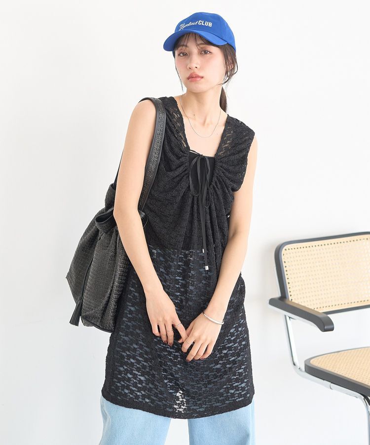 earth music&ecology「レースギャザーワンピース」|ワンピース|