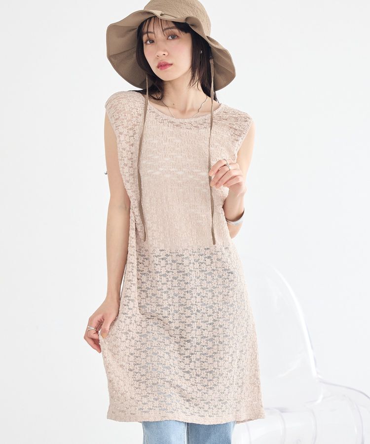 earth music&ecology「レースギャザーワンピース」|ワンピース|Beige