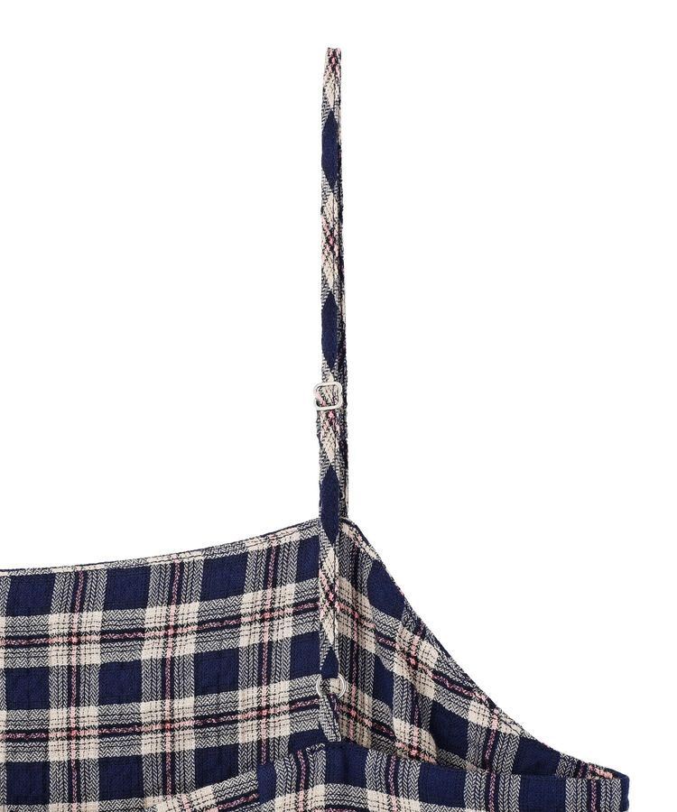 earth music&ecology「シャーリングラメチェックキャミワンピース」|ワンピース|