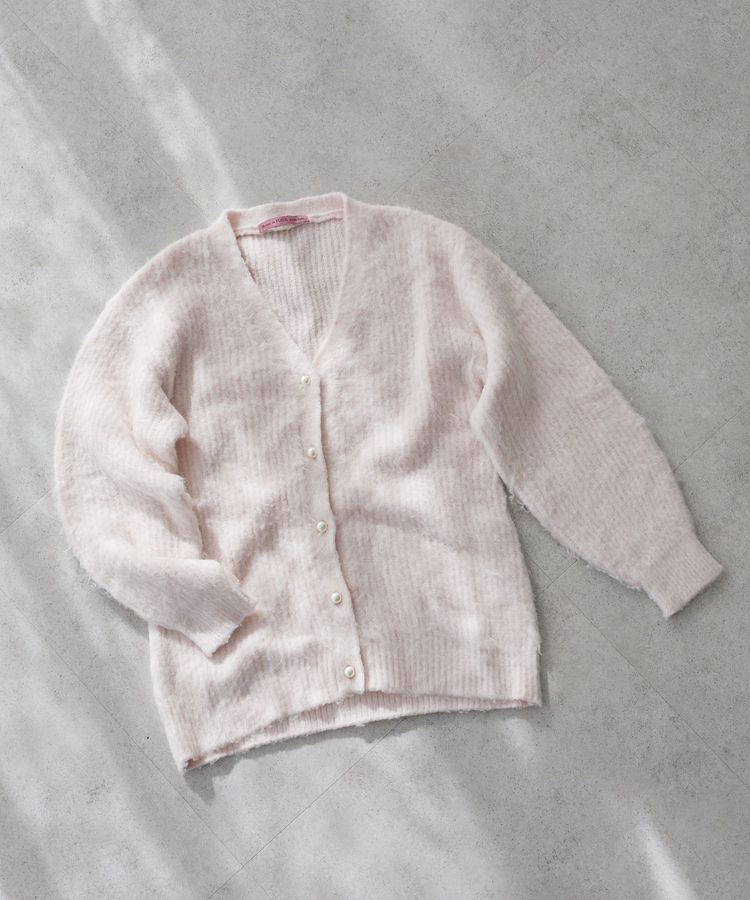 Maison de FLEUR Petite Robe「フェザーヤーンカーディガン」|カーディガン|ライトピンク