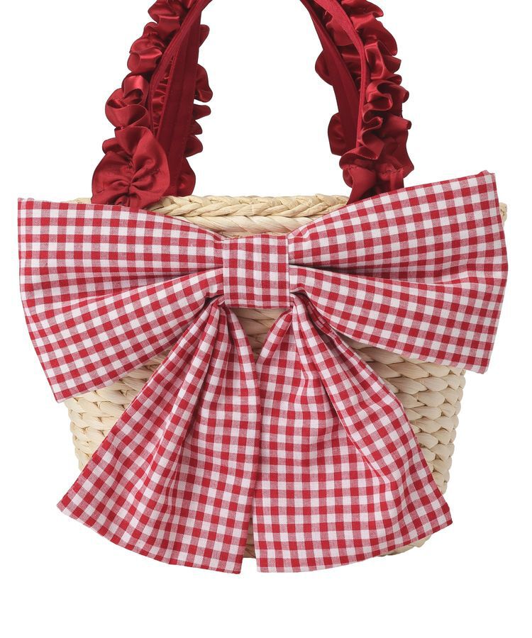 Maison de FLEUR「リボンメイズフリルハンドルカゴバッグ」|ハンドバッグ|