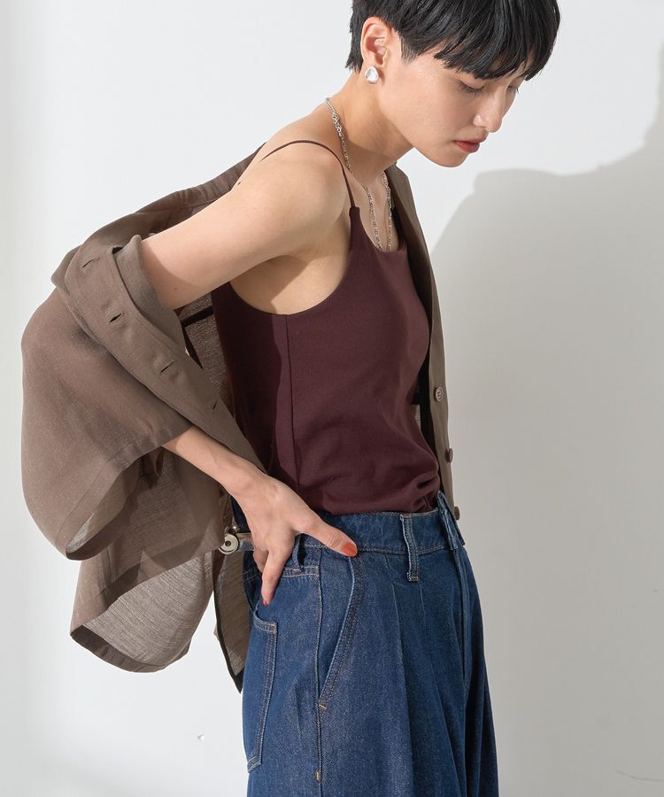 AMERICAN HOLIC「【カップ付き】細リブキャミソール」|インナー|