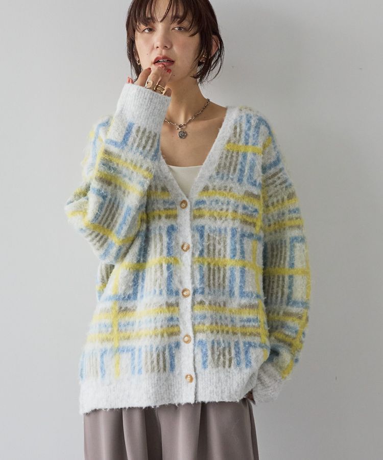 AMERICAN HOLIC「アソート柄シャギーニットカーディガン」|カーディガン|