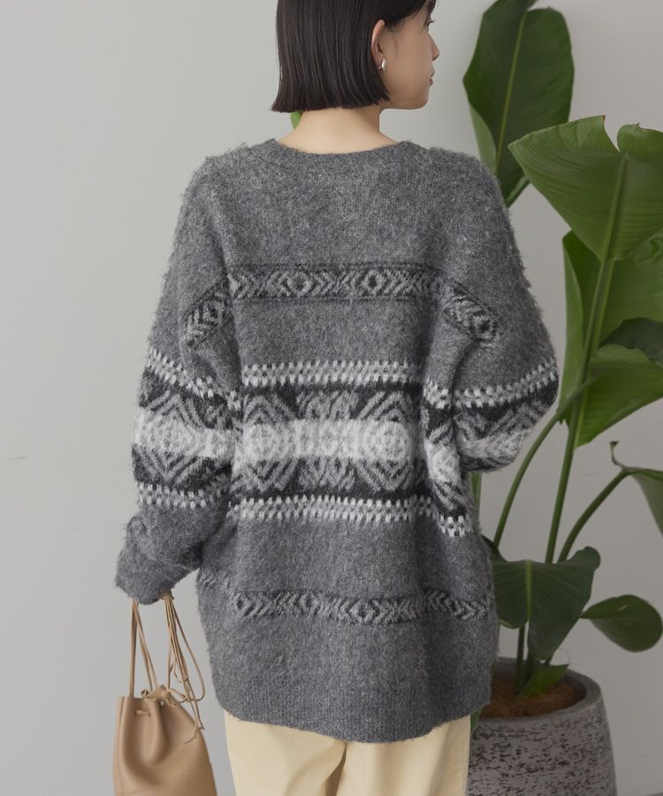 AMERICAN HOLIC「アソート柄シャギーニットカーディガン」|カーディガン|