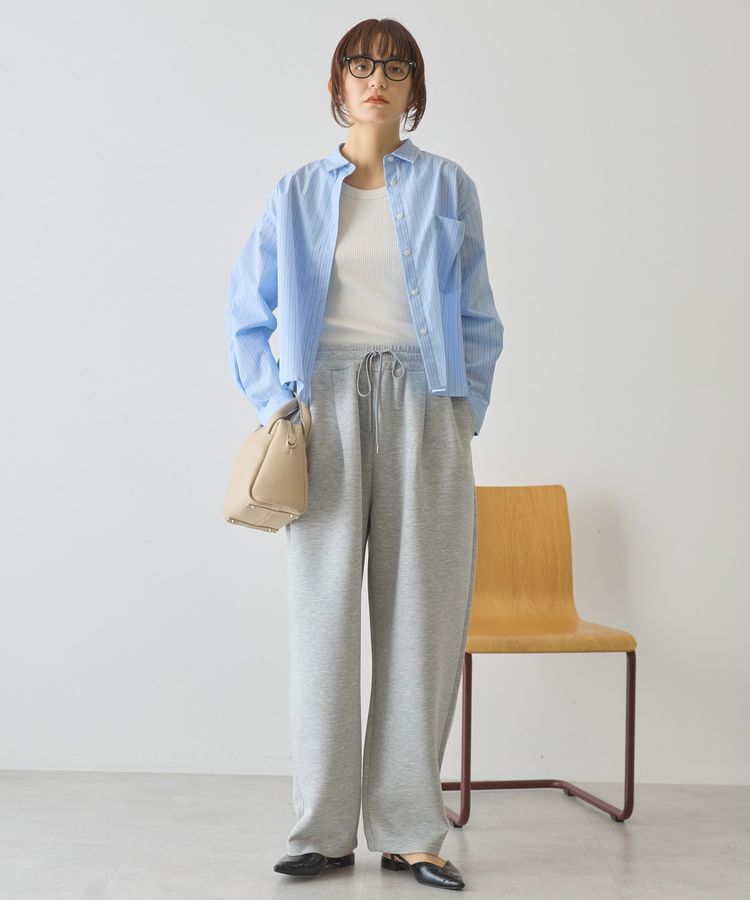 AMERICAN HOLIC「【イージーケア】ショート丈ストライプシャツ」|シャツ・ブラウス|