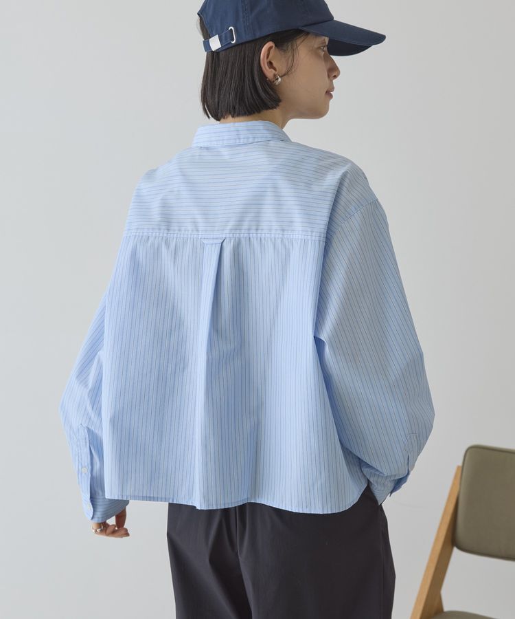 AMERICAN HOLIC「【イージーケア】ショート丈ストライプシャツ」|シャツ・ブラウス|