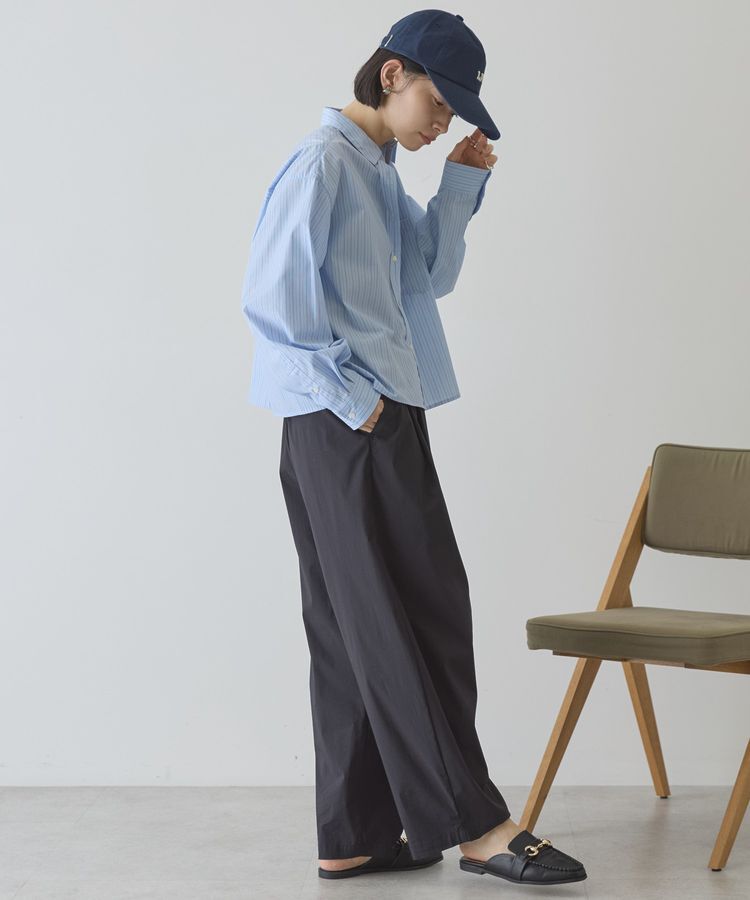 AMERICAN HOLIC「【イージーケア】ショート丈ストライプシャツ」|シャツ・ブラウス|