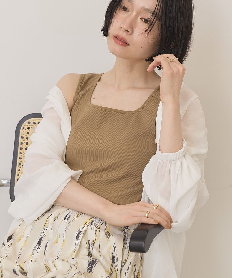 AMERICAN HOLIC「スクエアネックリブタンクトップ」|キャミソール|Mocha