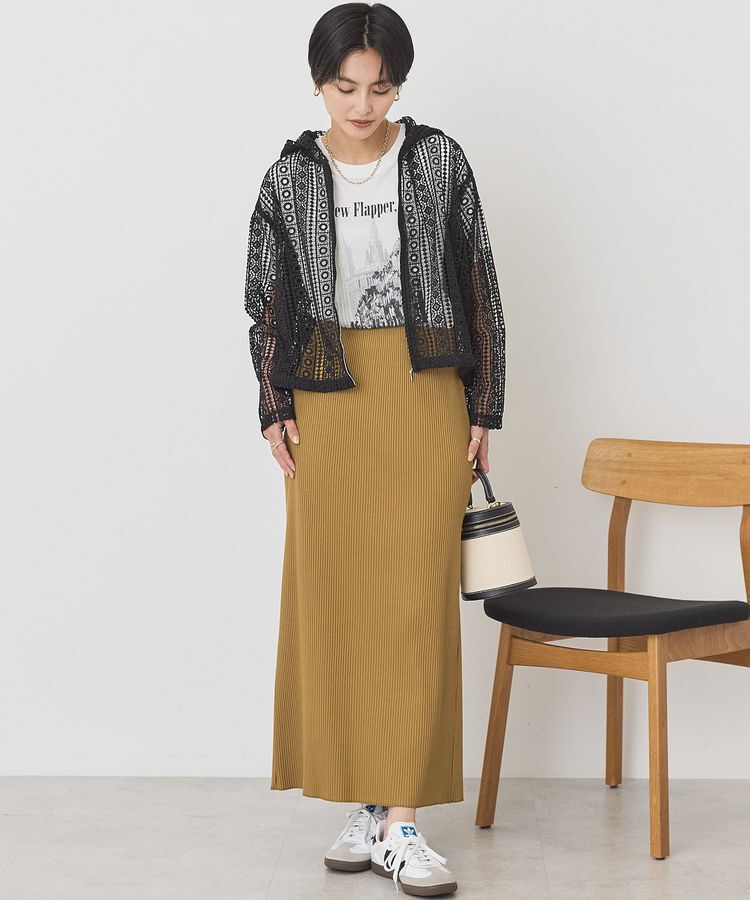 AMERICAN HOLIC「【UVカット】針抜きリブタイトスカート」|タイト|