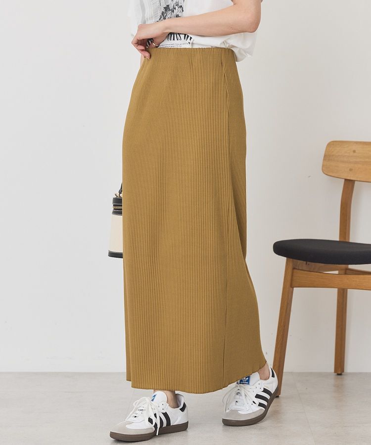AMERICAN HOLIC「【UVカット】針抜きリブタイトスカート」|タイト|Camel