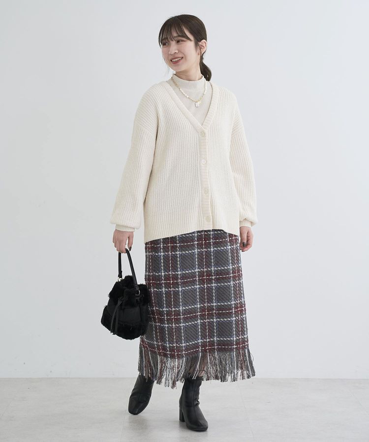 Green Parks「ベロアモールVネックカーディガン」|カーディガン|