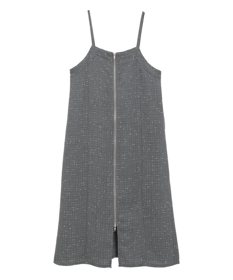 Green Parks「フロントZIPツイードキャミワンピース」|ワンピース|