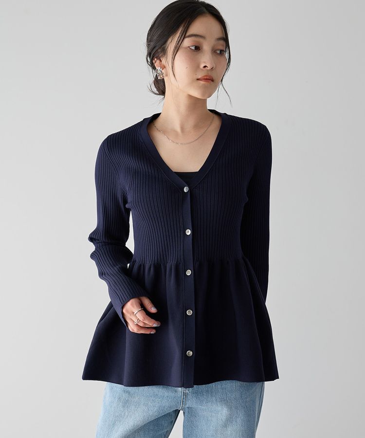 YECCA VECCA「ペプラムカーディガン」|カーディガン|