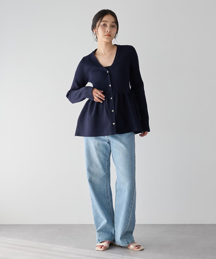 YECCA VECCA「ペプラムカーディガン」|カーディガン|