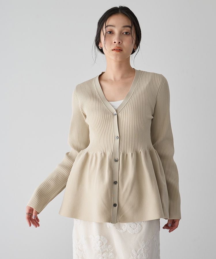 YECCA VECCA「ペプラムカーディガン」|カーディガン|