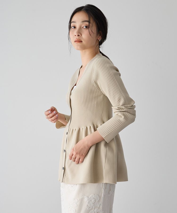 YECCA VECCA「ペプラムカーディガン」|カーディガン|