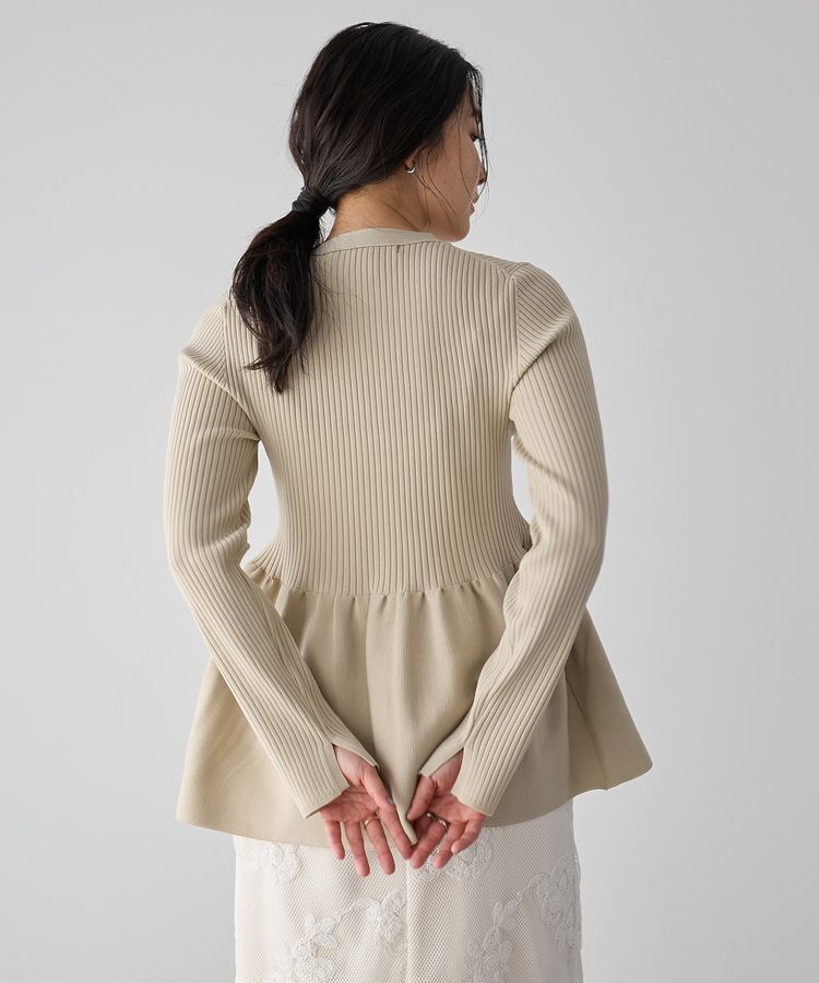 YECCA VECCA「ペプラムカーディガン」|カーディガン|