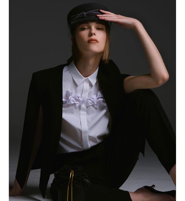 LOULOU WILLOUGHBY「◇ 【LOULOU WILLOUGHBY】リトルブラックケープジャケット」|ノーカラージャケット|ブラック