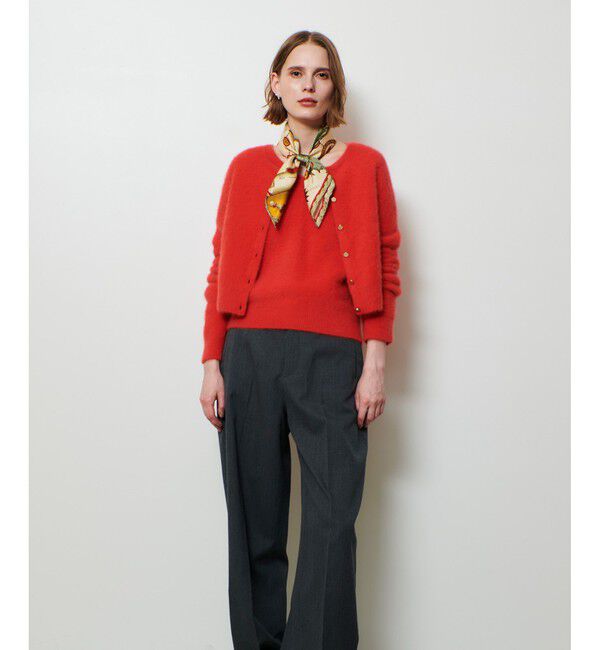 allureville「カシミヤブレンドファー加工Ｖプルオーバー」|ニット・セーター|