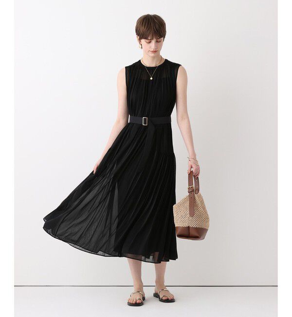 allureville「エスパンディワイドベルトワンピース」|ワンピース|ブラック