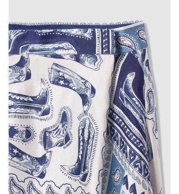 LOULOU WILLOUGHBY「【LOULOU WILLOUGHBY】ウエスタンスカーフプリントフレアスカート」|フレア|