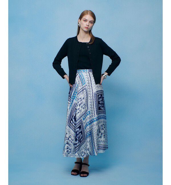 LOULOU WILLOUGHBY「【LOULOU WILLOUGHBY】ウエスタンスカーフプリントフレアスカート」|フレア|