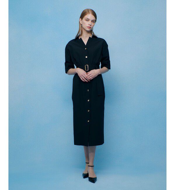 LOULOU WILLOUGHBY「【LOULOU WILLOUGHBY】ナイロンコットンクロスシャツワンピース」|ワンピース|