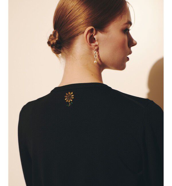 LOULOU WILLOUGHBY「 WEB 一部店舗限定【LOULOU WILLOUGHBY】サンフラワービジューカーディガン」|カーディガン|