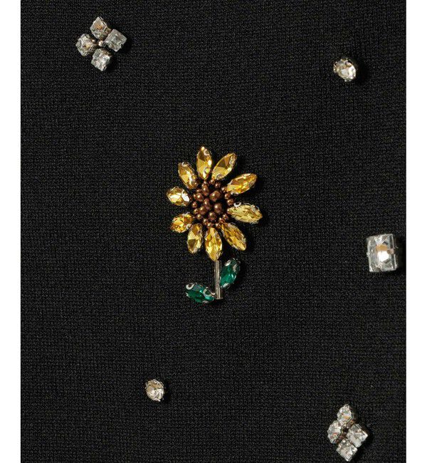 LOULOU WILLOUGHBY「WEB 一部店舗限定【LOULOU WILLOUGHBY】サンフラワービジュータンクトップ」|ニット・セーター|