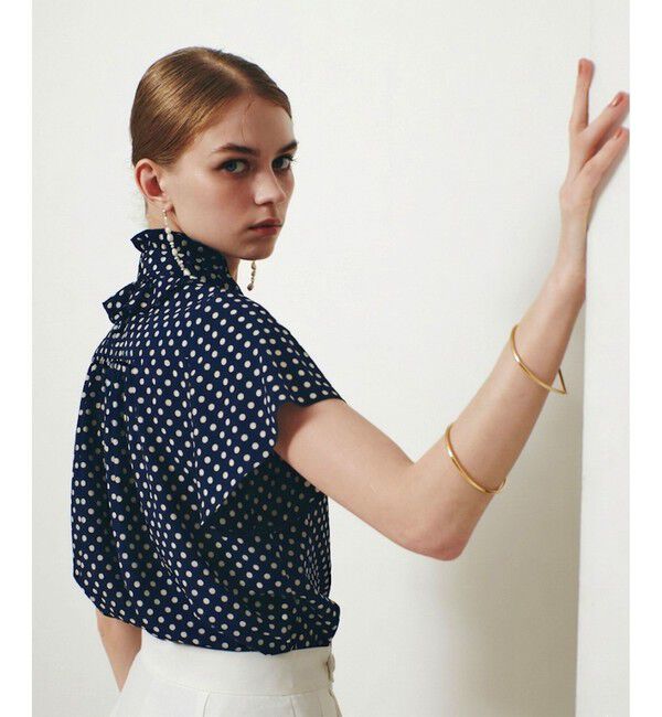 LOULOU WILLOUGHBY「【LOULOU WILLOUGHBY】デシンドットフレアスリーブブラウス」|シャツ・ブラウス|