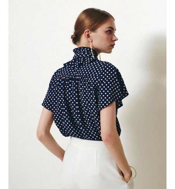 LOULOU WILLOUGHBY「【LOULOU WILLOUGHBY】デシンドットフレアスリーブブラウス」|シャツ・ブラウス|