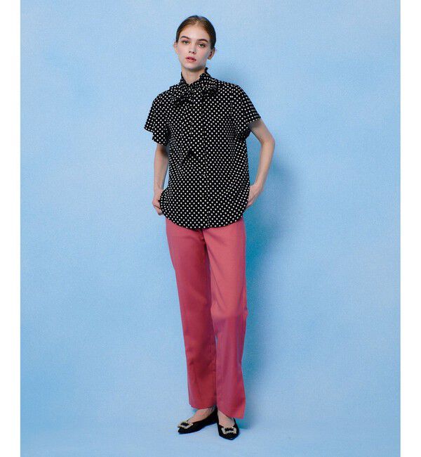 LOULOU WILLOUGHBY「【LOULOU WILLOUGHBY】デシンドットフレアスリーブブラウス」|シャツ・ブラウス|