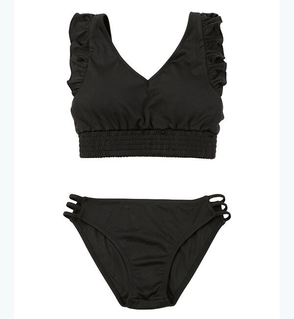 SEA DRESS「ショルダーミニフリルスポーティビキニ」|ビキニ|ブラック