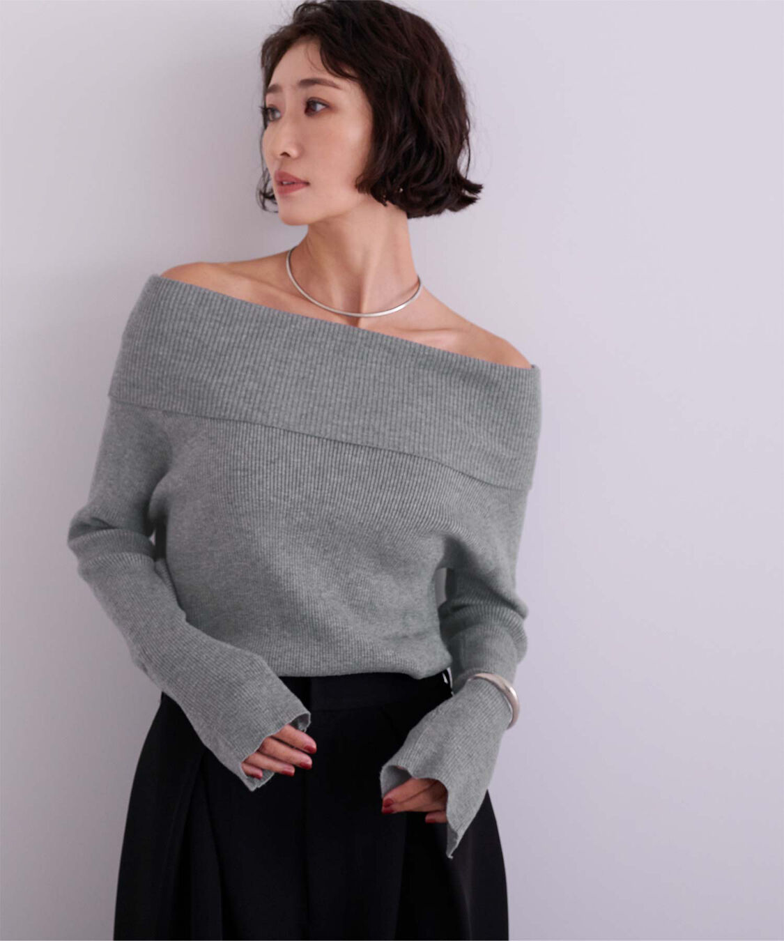 ur's「オフショルダーリブニット」|ニット・セーター|