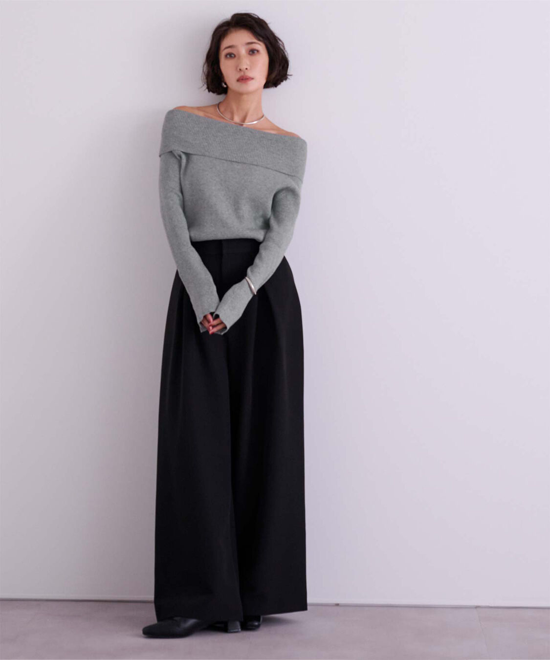 ur's「オフショルダーリブニット」|ニット・セーター|