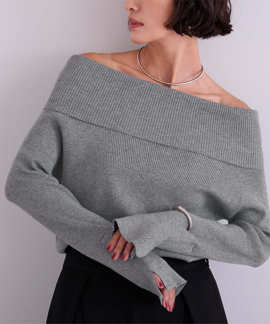 ur's「オフショルダーリブニット」|ニット・セーター|