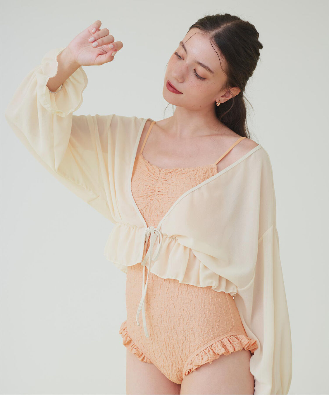 SEA DRESS「ボレロ付フリルデザインワンピース/セット水着」|ビキニ|