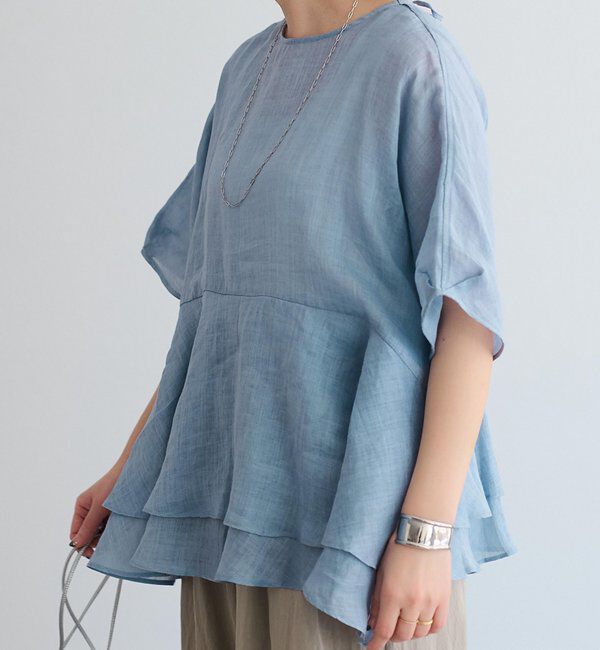  「【＠sein___000企画/リバイバル/新色】ラミー2枚重ねペプラムブラウス」|シャツ・ブラウス|