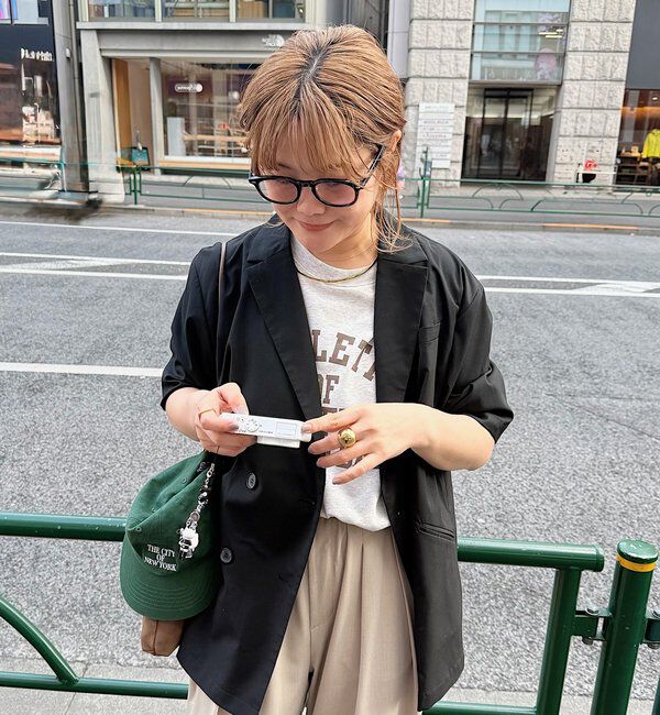  「【＠noricorico102】ハーフスリーブダブルデザインテーラードジャケット」|テーラードジャケット|