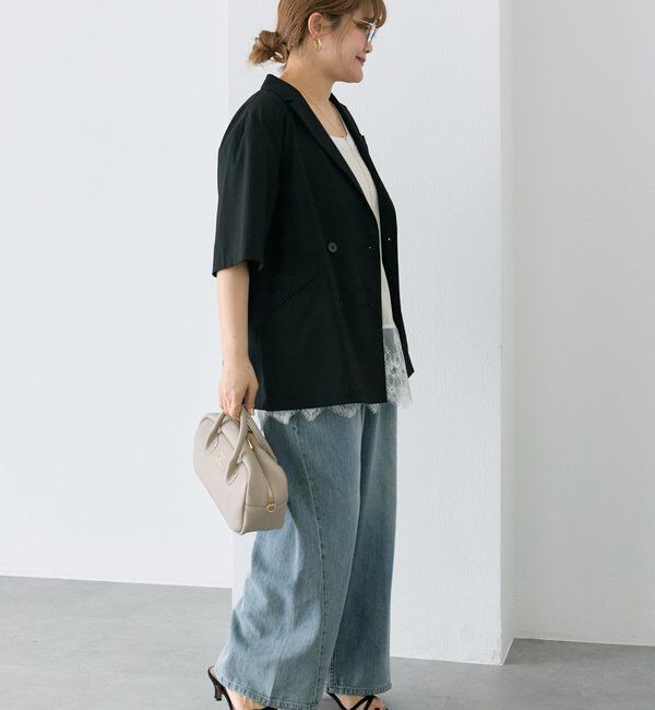  「【＠noricorico102】ハーフスリーブダブルデザインテーラードジャケット」|テーラードジャケット|