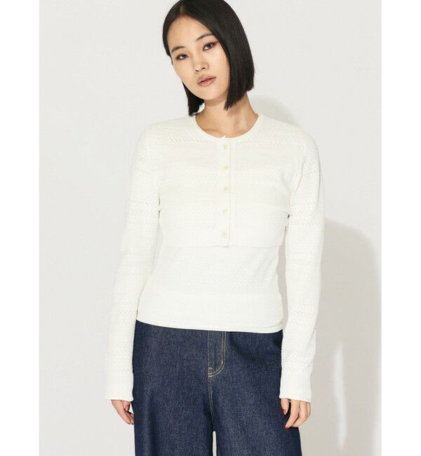 MIDIUMISOLID「MIDIUMISOLID for Ladies レース編みタイトプルオーバー」|ニット・セーター|